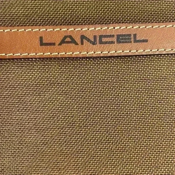 Lancel Paris Canvas Toiletry Dopp Bag Travel Camel Color Brown trim - Picture 2 of 12
